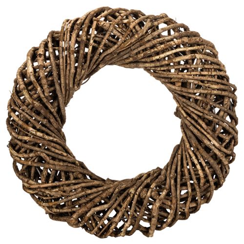 Díszes koszorú természetes ágakból, rattan koszorú, kerek, nagy, 45cm vétel | Floristik24.hu