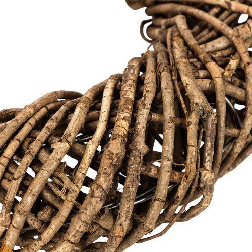 Díszes koszorú természetes ágakból, rattan koszorú, kerek, nagy, 45cm | Floristik24.hu
