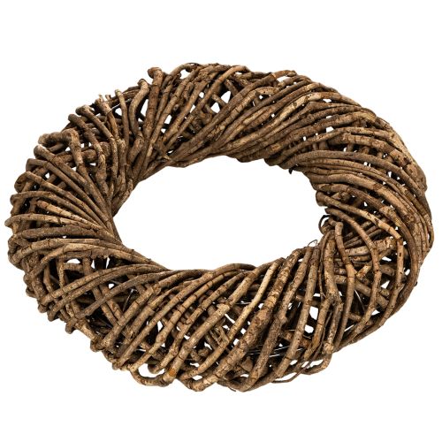 Díszes koszorú természetes ágakból, rattan koszorú, kerek, nagy, 45cm | Floristik24.hu