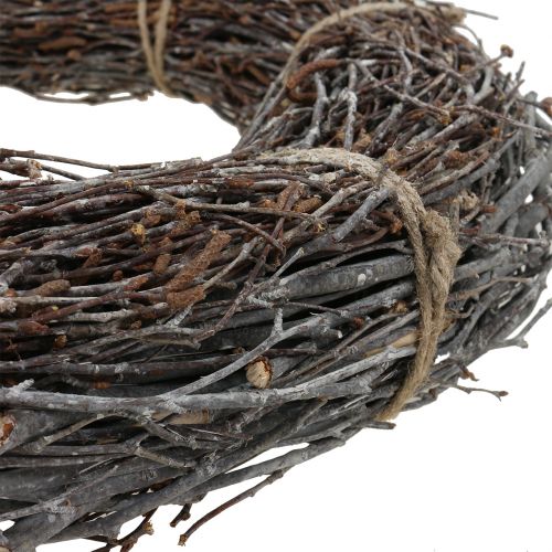 Floristik24 Kefe koszorú Ø49cm fehérre mosva