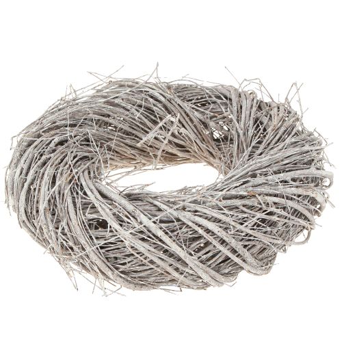 Floristik24 Koszorú szil fehér dekoratív koszorú fehérre meszelt természetes koszorú Ø25 cm