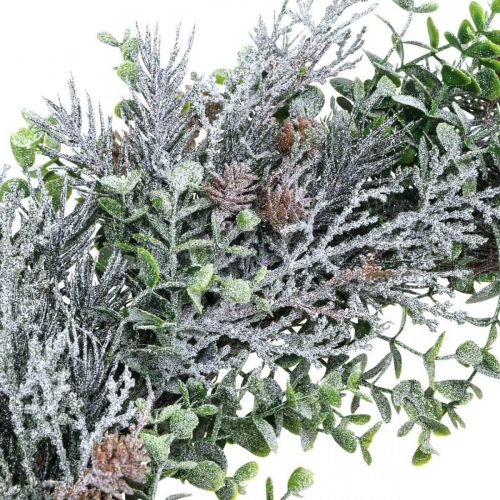 Floristik24 Karácsonyi koszorú Adventi koszorú műhóval Ø30cm