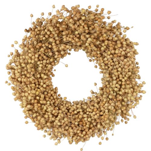 Boho dekoratív koszorú len díszkoszorú natúr koszorú száraz Ø28cm