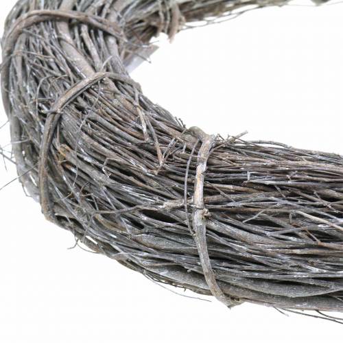 Floristik24 Fűzfa díszkoszorú Ø30cm, fehérre mosva