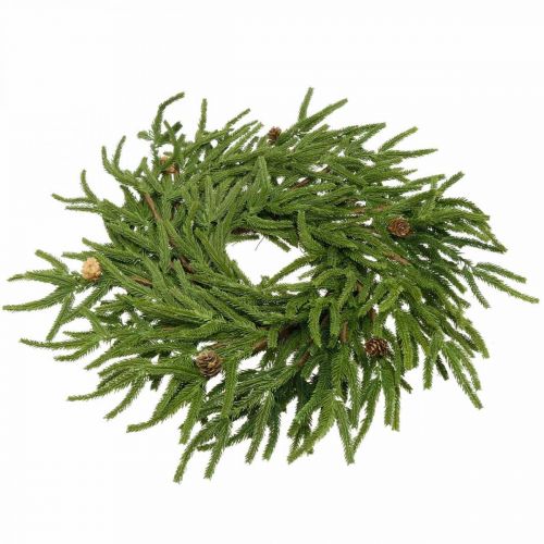 Floristik24 Mesterséges cipruskoszorú kúpokkal Dekoratív koszorú ciprus Ø55cm