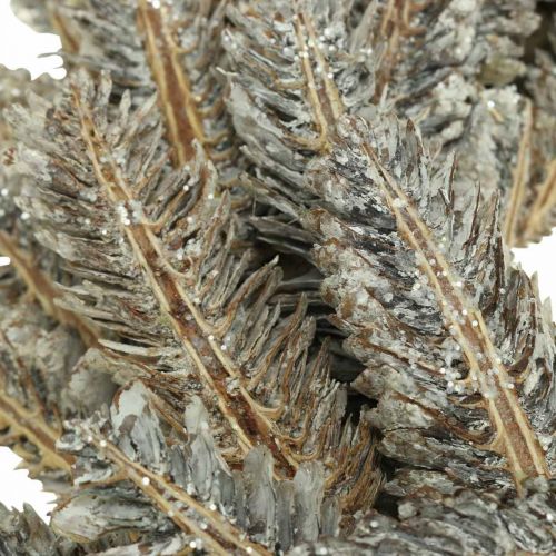 Floristik24 Dekoratív koszorúkúpok Adventi koszorú ajtókoszorú fehér, csillogó Ø35cm