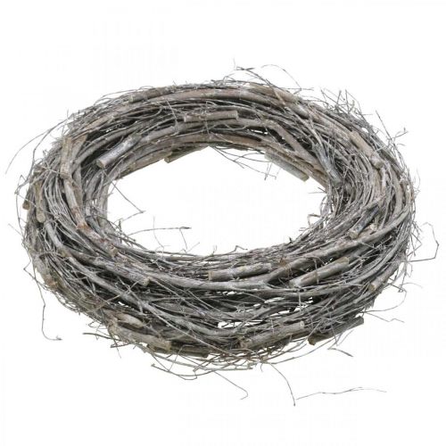 Floristik24 Deco koszorú fehér Ø40cm szil, szőlő tavaszi dekoráció natúr koszorú