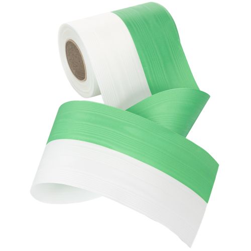 tételeket Moiré koszorú szalag 125 mm x 25 m zöld és fehér színben, taft szőtt szalag, nemzeti szalag, díszszalag