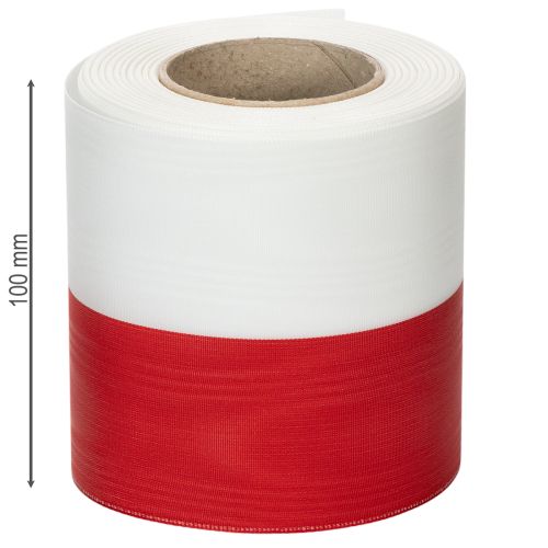 tételeket Moiré fehér-piros koszorú szalagok 100 mm