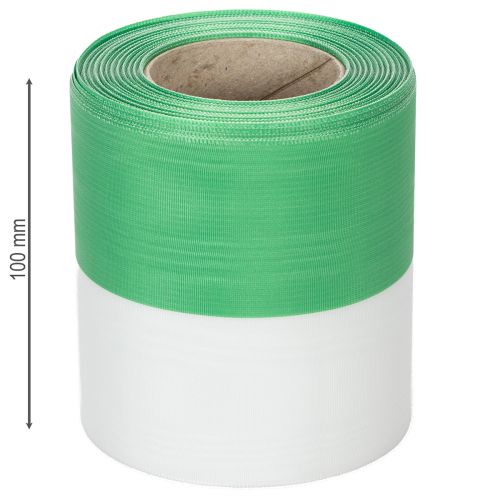 tételeket Zöld és fehér moaré koszorúszalag, 100mm x 25m - nemzeti szalag, taft szegély, masni szalag, díszszalag