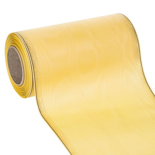Floristik24 Koszorú szalag moiré koszorú szalag sárga 175mm 25m