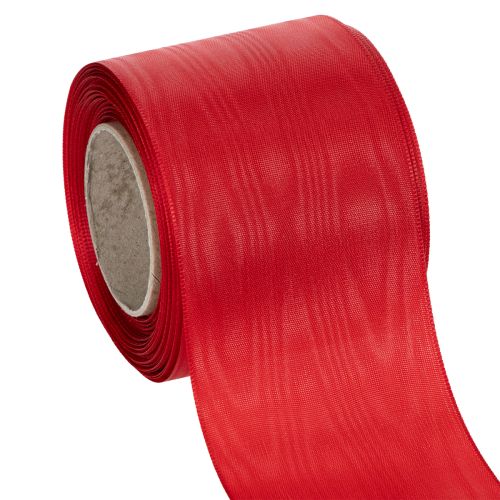 Floristik24 Piros koszorú szalag 75mm x 25m - Temetési virágkötészet és dekoráció, Masszív szalag feliratozáshoz