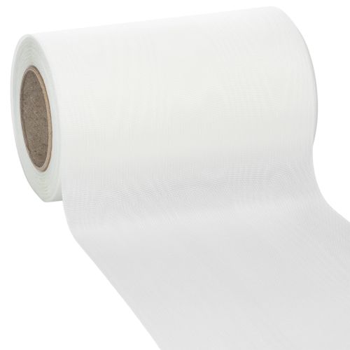 Floristik24 Fehér koszorú szalag 150mm 25m