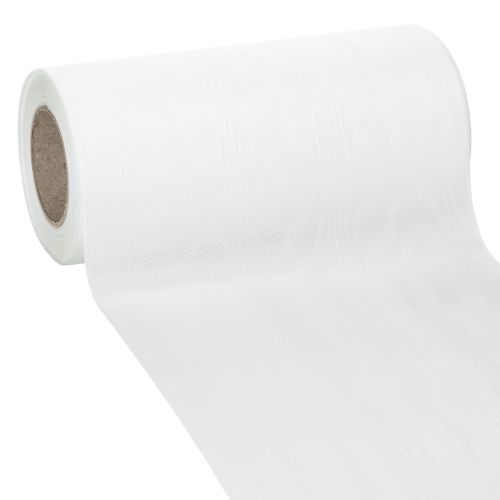 Fehér koszorúszalag, 200 mm széles, 25 m-es tekercs, gyászszalag, masniszalag, díszszalag temetési virágkötészethez és alkalmakra vétel | Floristik24.hu