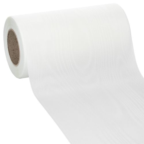 Fehér koszorúszalag temetési virágkötészethez, 175 mm széles, 25 m hosszú, kiváló minőségű acetát szalag