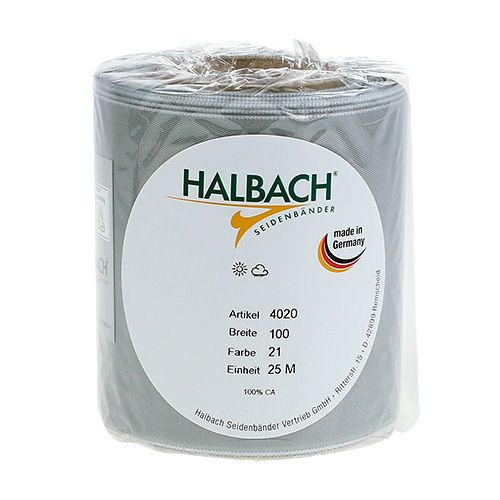 tételeket Szatén koszorúszalag, ezüst, 100 mm széles, 25 m hosszú, temetési koszorúkhoz, emlékkoszorúkhoz és évfordulókhoz, időjárásálló és komposztálható