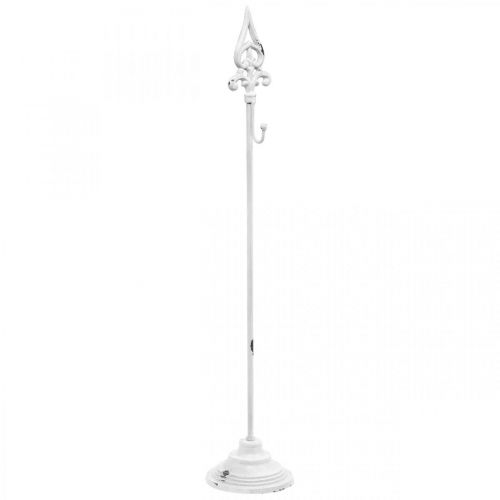 Koszorútartó fehér shabby chic koszorúállvány 1 akasztóval, 76 cm