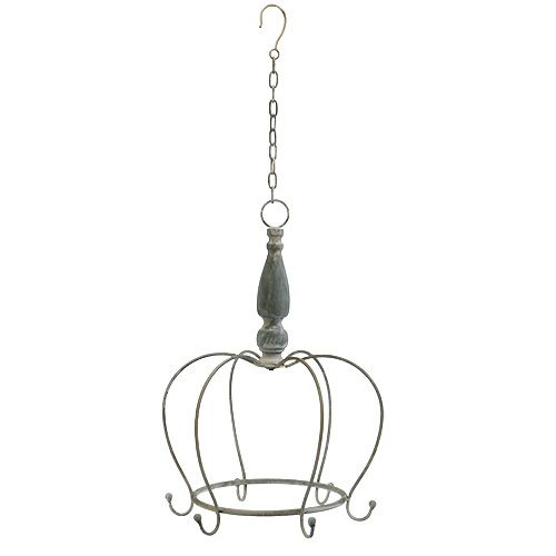 Floristik24 Akasztható korona szürke Ø30cm H45,5cm