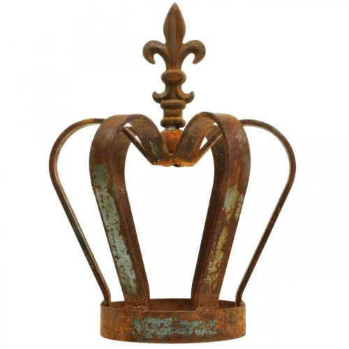 Floristik24 Vintage dekoratív korona patinás fém dekoráció Ø20cm H28cm