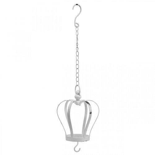 Dekoratív korona fehér shabby chic felakasztáshoz H20cm