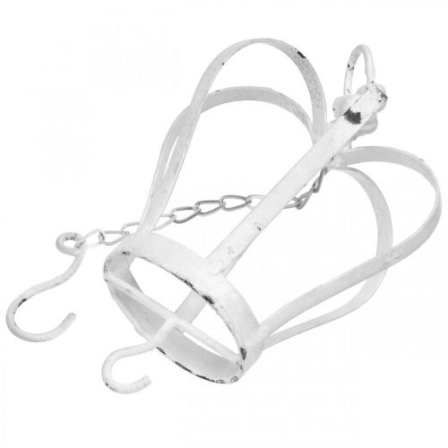 Floristik24 Dekoratív korona fehér shabby chic felakasztáshoz H20cm