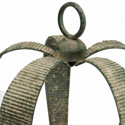 Floristik24 Dekoratív korona antik fém mohazöld, bézs Ø28cm H36,5cm