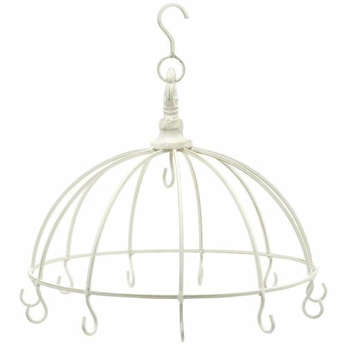 Floristik24 Dekoratív korona akasztóval fehér Ø29cm