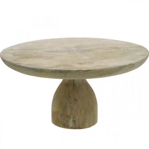 Floristik24 Tortatál, tortatálca, natúr fa fehérre mosott, kopott sikkes Ø29,5cm H15,5cm