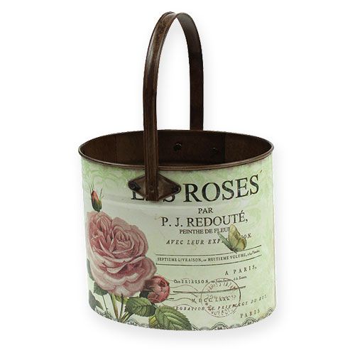 Floristik24 Dekoratív kádkészlet fogantyúval, rózsa motívummal 3db