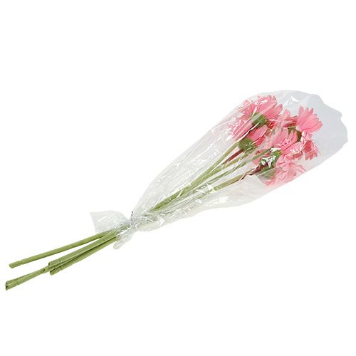 Floristik24 Mesterséges gerbera rózsaszín Ø10cm L53cm 6db