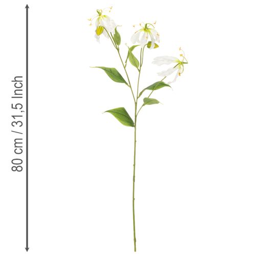 Művirág Gloriosa, fehér és sárga, elegáns virágág dekorációhoz, 80 cm, 3 darab | Floristik24.hu