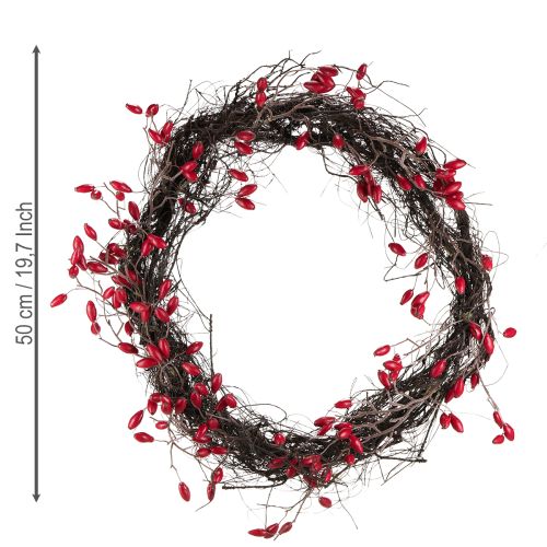 tételeket Műcsokrok koszorú dekoráció őszi koszorú piros Ø50cm