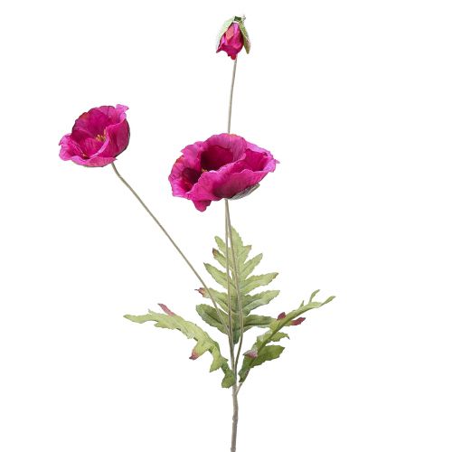 Mesterséges pipacs dekoratív selyem virágok rózsaszín 70cm