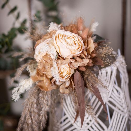 tételeket Valódi krémszínű műrózsák 48cm 3db