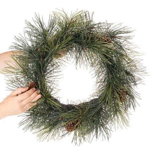 Műfenyőág koszorú tobozokkal 60 cm | Floristik24.hu