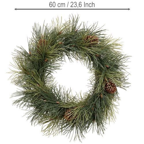 Műfenyőág koszorú tobozokkal 60 cm | Floristik24.hu