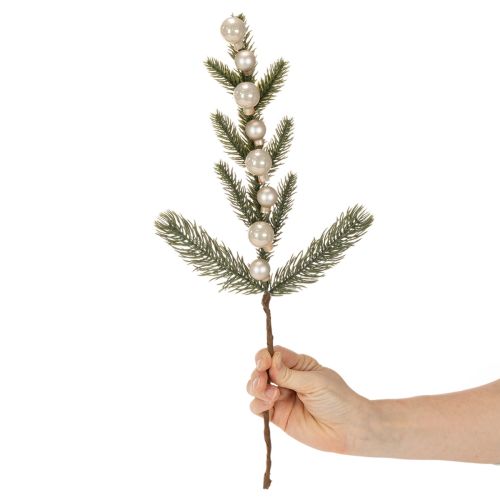 Műfenyőág fehér mini karácsonyfadíszekkel, 46 cm, 2 darab | Floristik24.hu