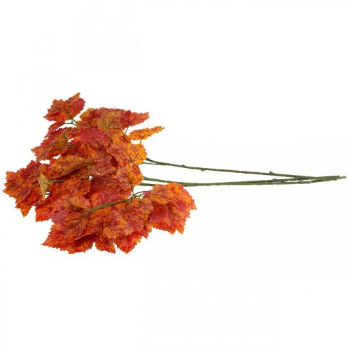 tételeket Mesterséges szőlőlevelek Piros narancssárga zöld műnövények 63cm 3db