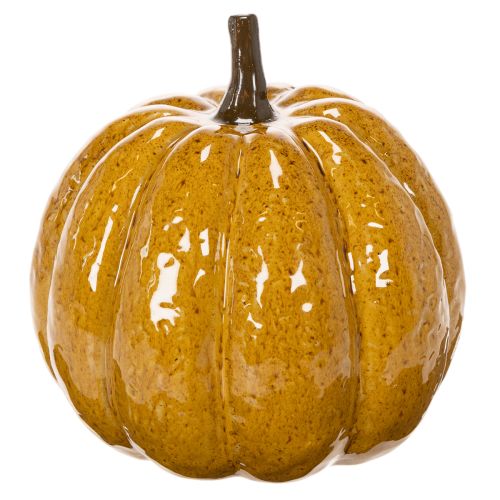Kerámia tök arccal, LED díszítéssel, Halloween, 19cm | Floristik24.hu