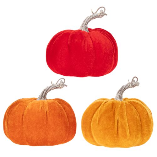 Textil tök asztaldíszként, őszi dekoráció, 13 cm, 3 darab | Floristik24.hu