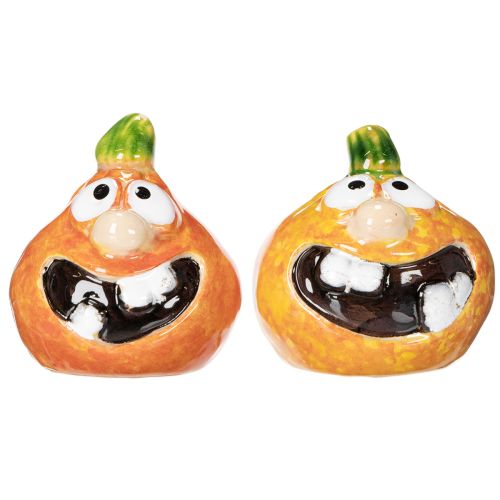 Dekoratív tökfigura, mint vidám őszi dekoráció, 6 cm, 2 darab | Floristik24.hu