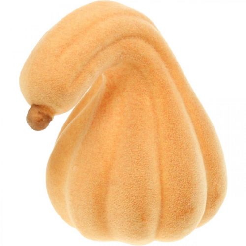 tételeket Dekoratív sütőtök ívelt narancssárga bolyhos Mesterséges dísztök 18cm