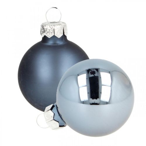 Floristik24 Karácsonyi golyók üveg kék üveggolyó matt/fényes Ø4cm 60 db