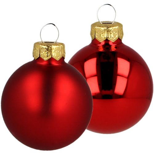Karácsonyi labdák üveg piros üveggolyók matt/fényes Ø4cm 60 db