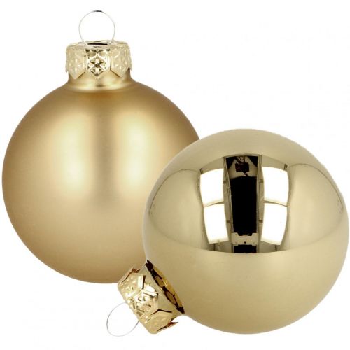 Floristik24 Karácsonyi golyók üveg arany matt fényes Ø5,5cm 26db