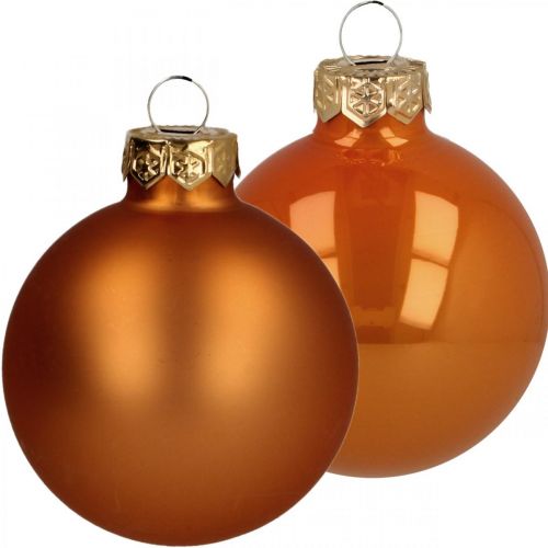tételeket Karácsonyi díszek üveg narancssárga matt fényes Ø5,5cm 26db