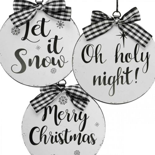 tételeket Dekoratív fogas karácsonyfa golyó fém vintage Ø15cm 3 db