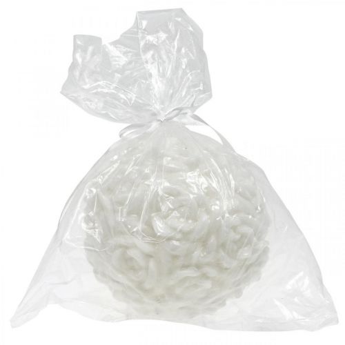 tételeket Gömbgyertya rózsa motívummal, asztaldísz esküvőkre és születésnapokra, 10,5 cm, fehér