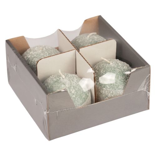 tételeket 4 db-os zöld golyógyertya szett, 8 cm-es csillámos hógolyó karácsonyi dekorációs adventi gyertyák