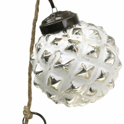 Floristik24 Karácsonyi díszfüzér Karácsonyfa golyók fehér 120cm